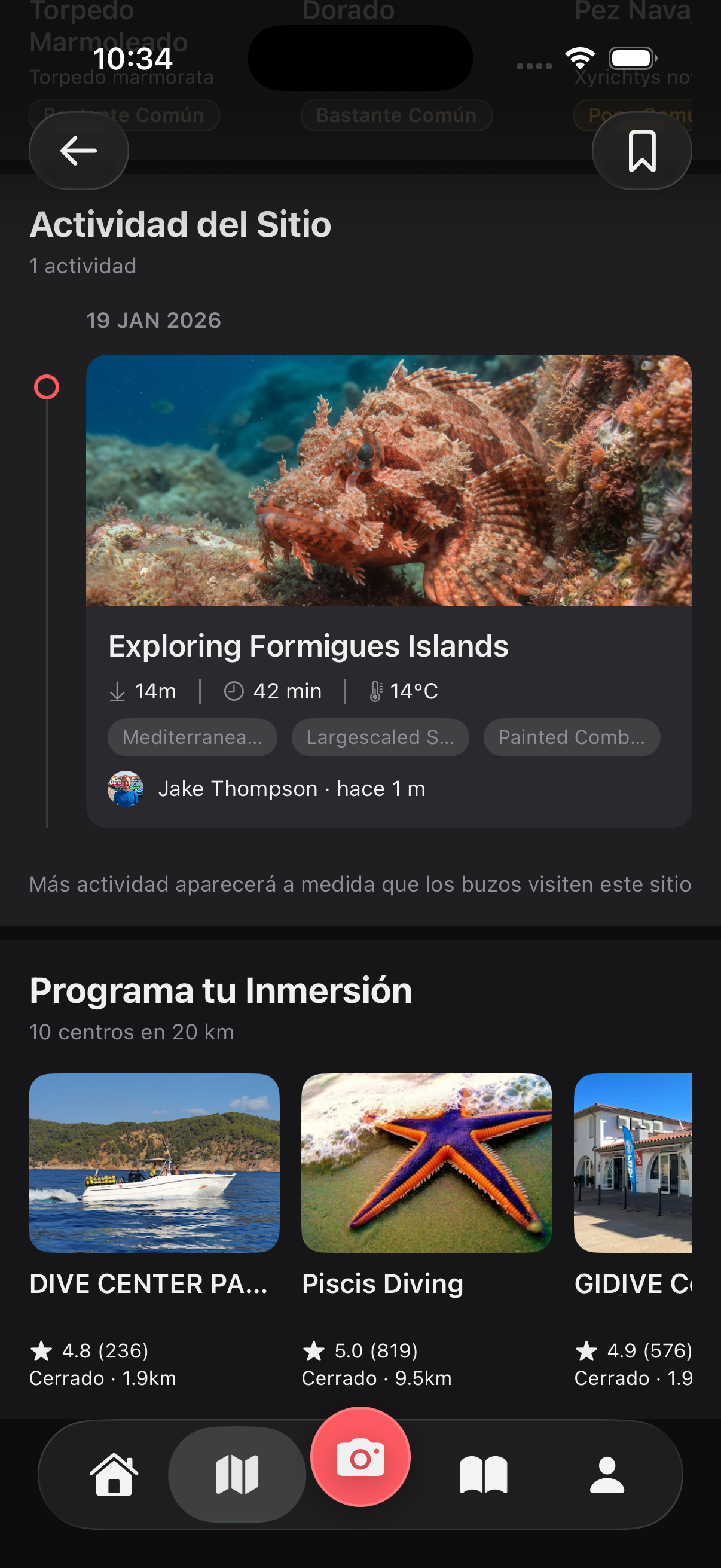 Sitio con centros cercanos